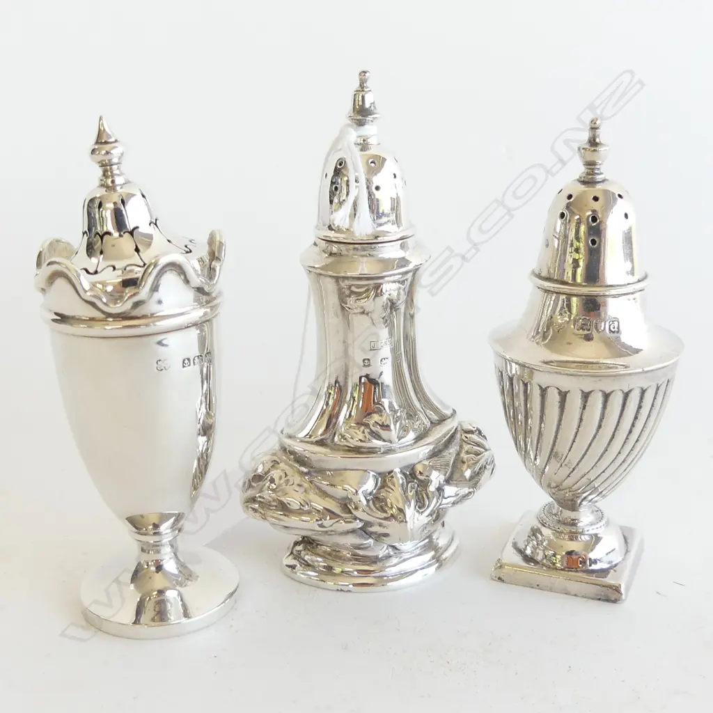 THREE SILVER PEPPERETTES (various dates)  128gm Image 1++