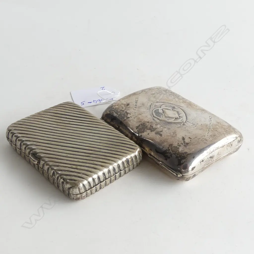 2 VINTAGE CIGARETTE CASES; 1 STG SILVER & ONE EP  Image 1++