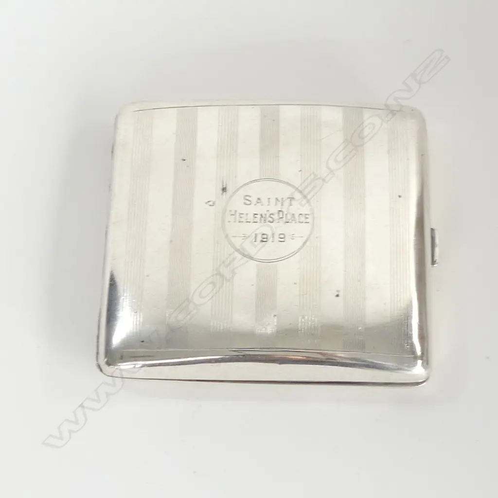 BIRMINGHAM 1918 SILVER CIGARETTE CASE machine engraved Image 1++