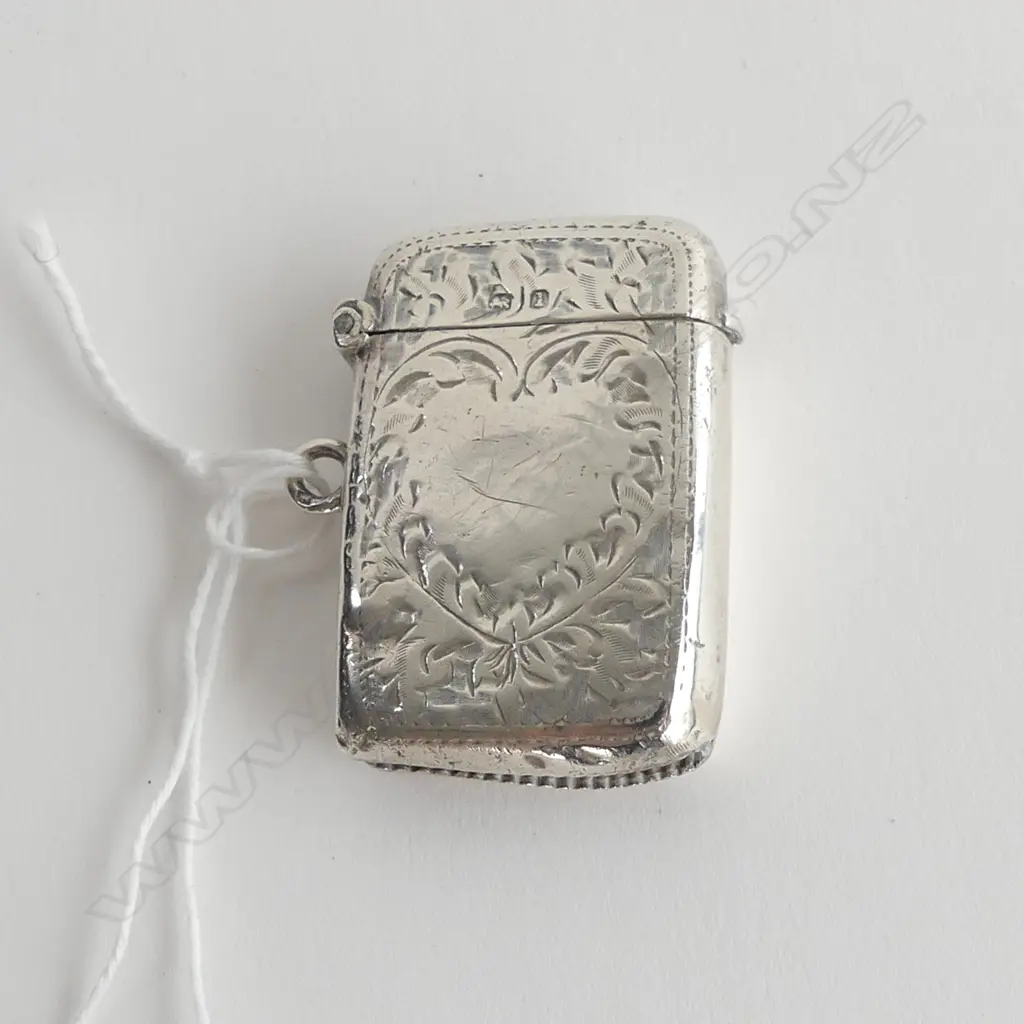 VICTORIAN SILVER VESTA CASE BIRMINGHAM 1859 Image 1++