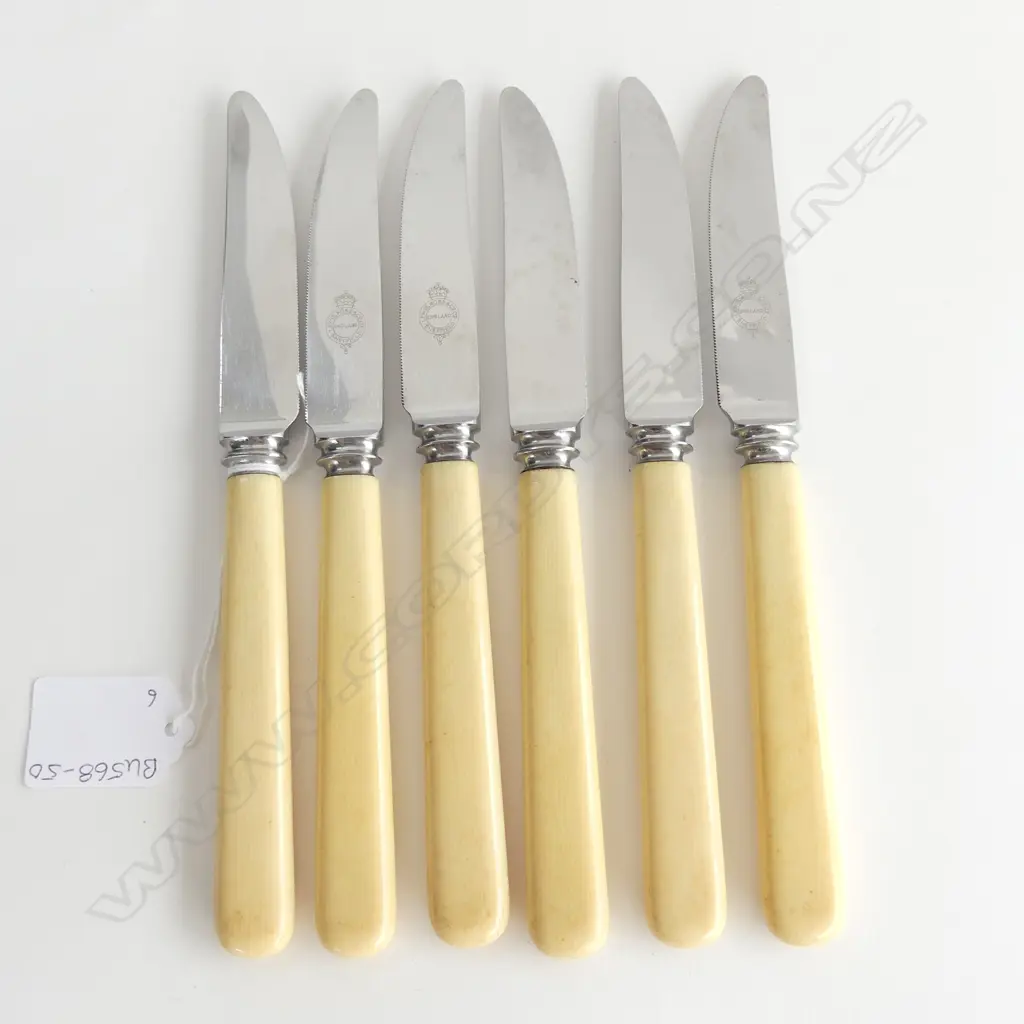 SIX IVORY HANDLED FRUIT KNIVES Image 1++