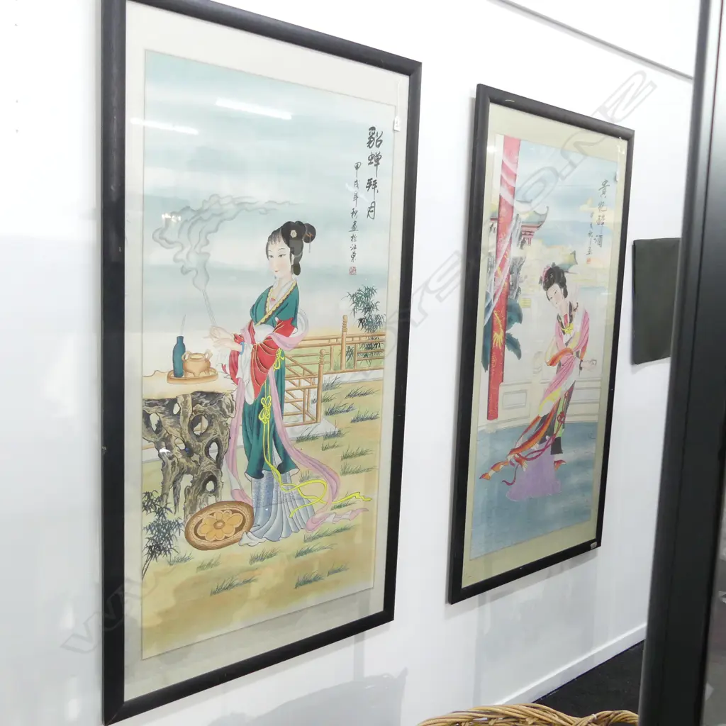 PR LGE CHINESE W/CS; LADY BURNING INCENSE / DANCING 1325x680mm Image 1++