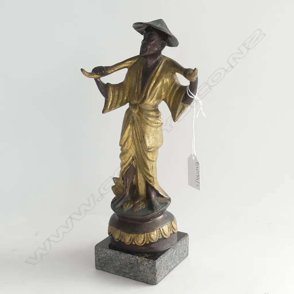 BRONZE & GILT ORIENTAL FIGURE H.270mm Image 1++
