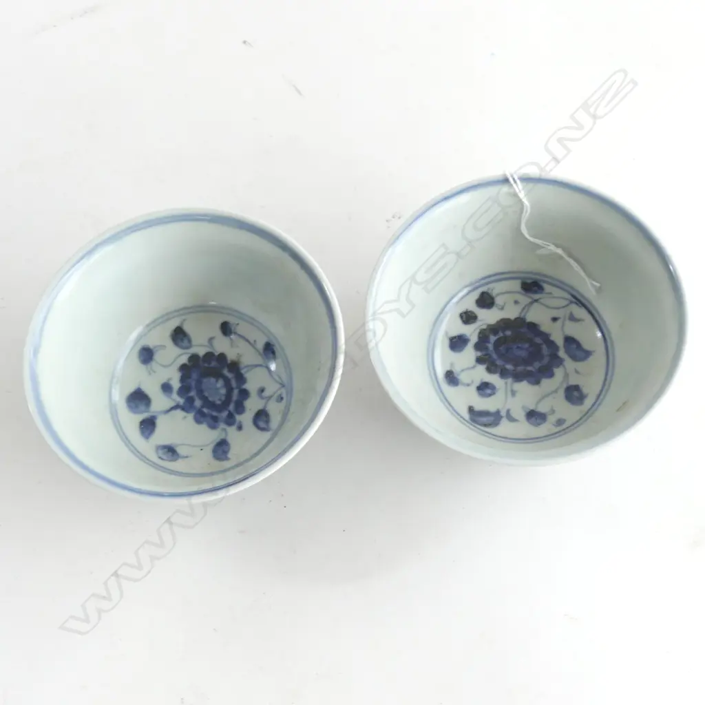 PR SMALL BLUE & WHITE ORIENTAL RICE BOWLS DIA 115MM Image 1++