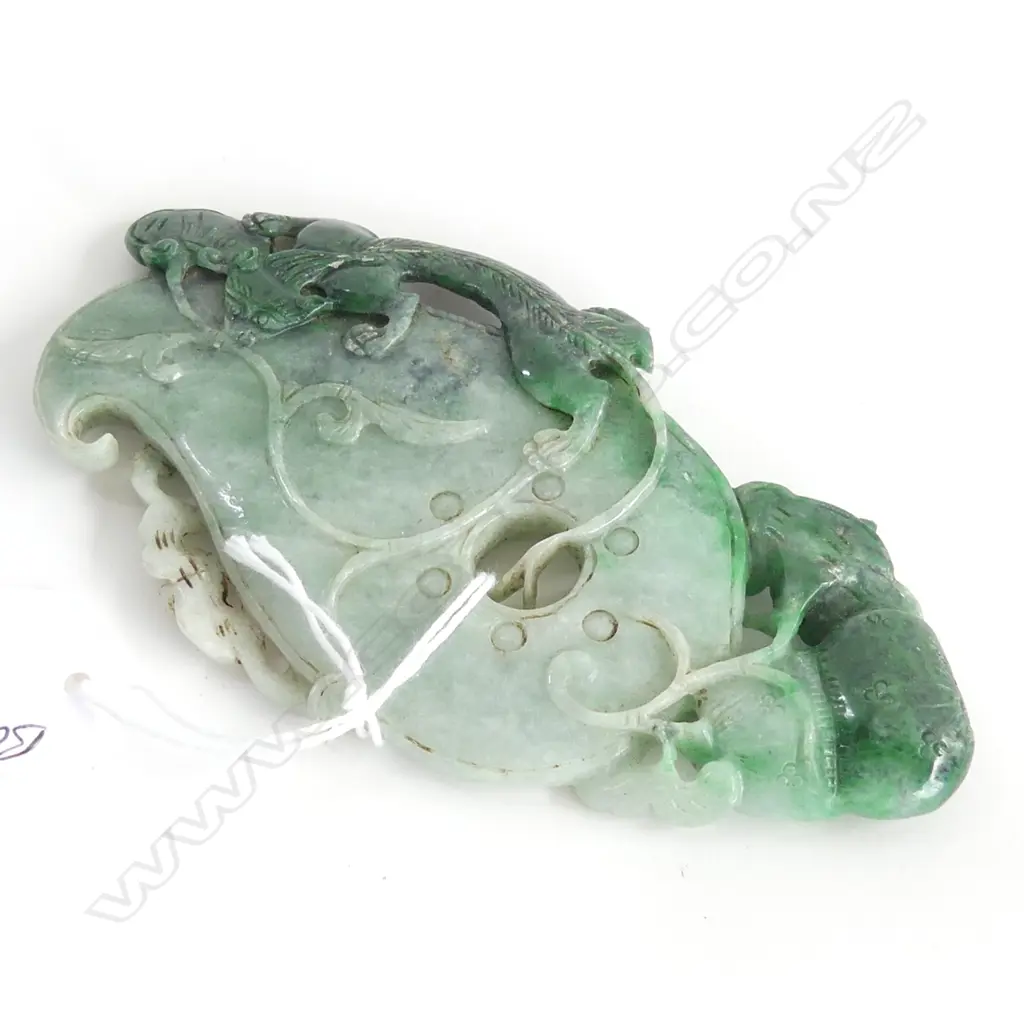CHINESE JADE CARVED HANDLING PIECE FAULTED L.118mm Image 1++