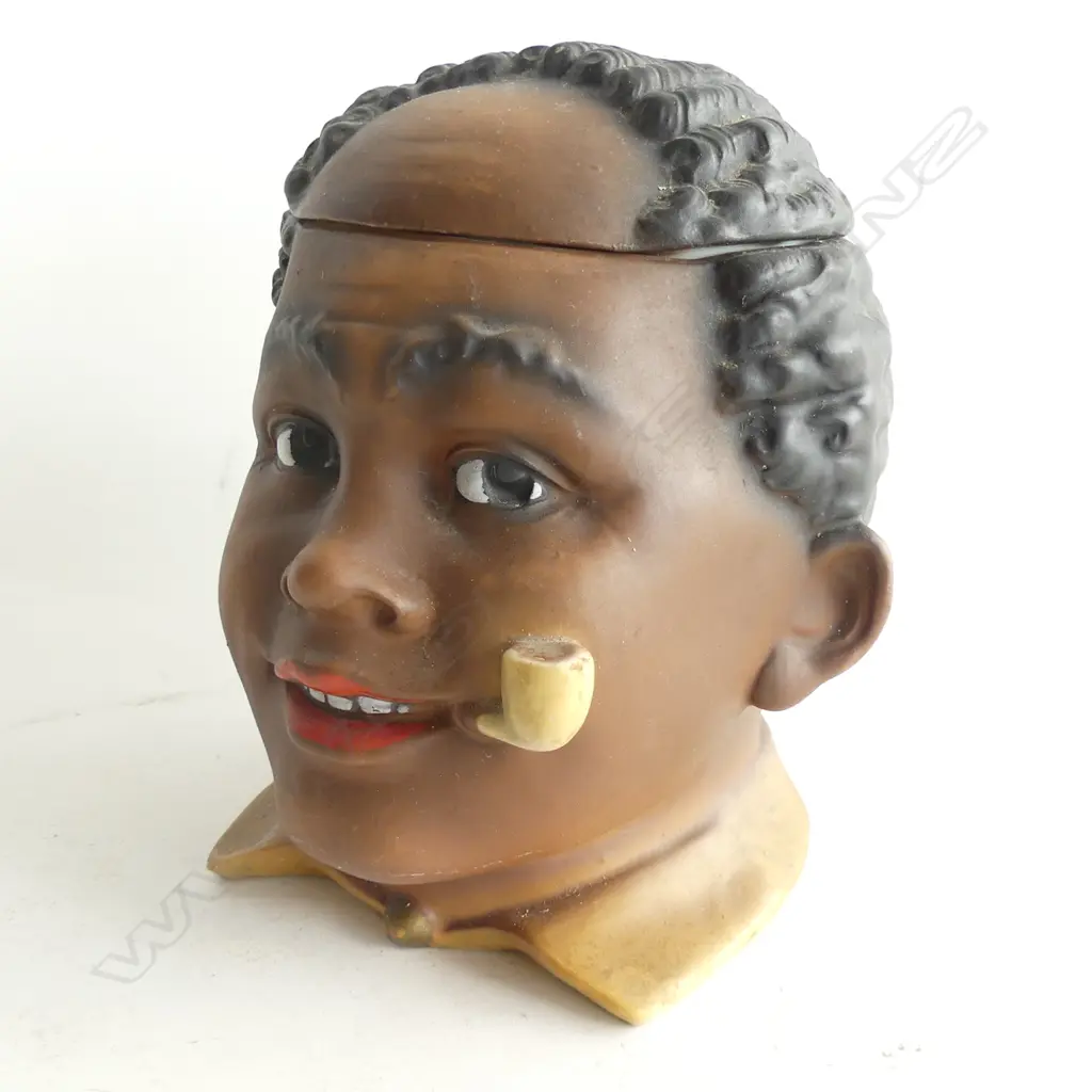 (11) LIDDED TOBACCO JAR IN FORM OF BROWN CHILD H.150MM  Image 1++