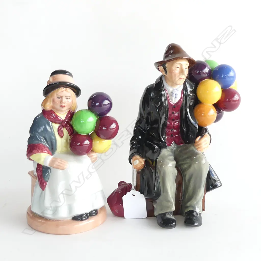 (20690) ROYAL DOULTON 'THE BALLOON MAN' & 'BALLOON GIRL' AF H. 185mm Image 1++