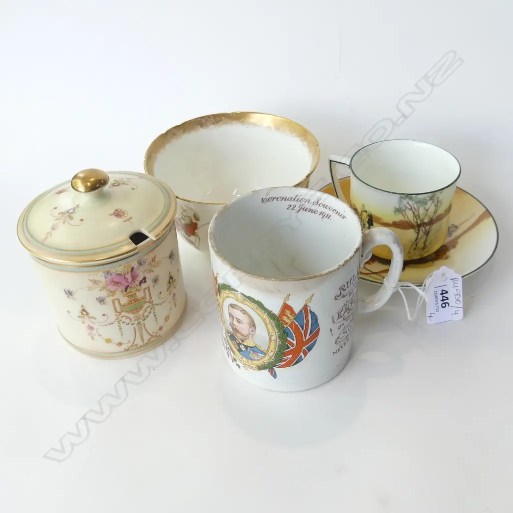 4 CERAMIC PCES, R/DOULTON COACHING COFFEE CUP ETC. Image 1++