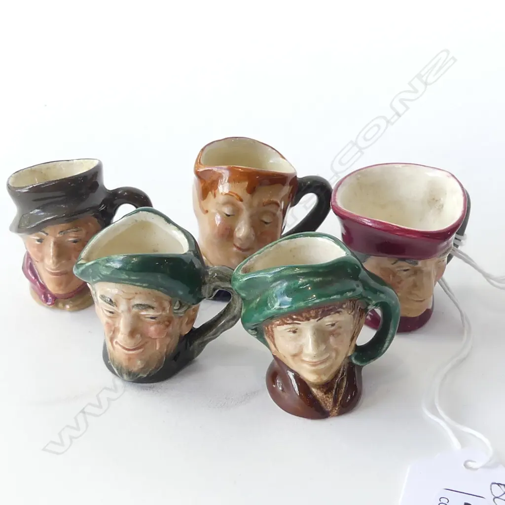 5 ROYAL DOULTON MINIATURE CHARACTER JUGS H.35mm Image 1++