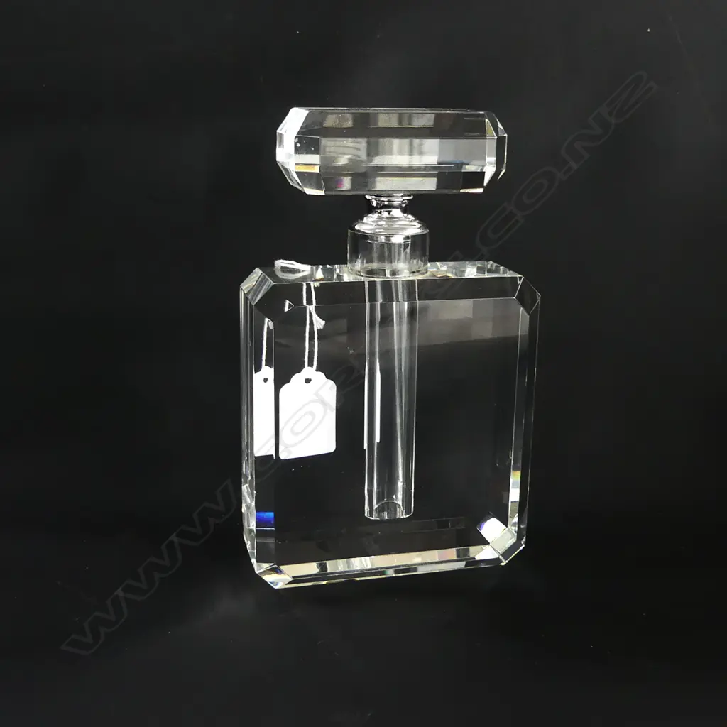 LGE PERFUME DISPLAY BOTTLE FACETTED W LONG DIPPER H.180mm Image 1++