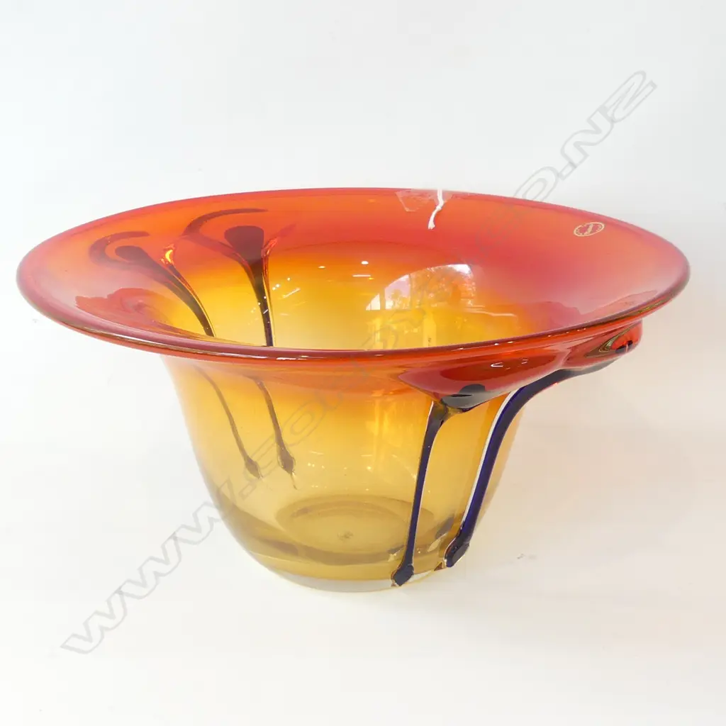 ITALIAN MURANO RED ART GLASS BOWL 300mm dia Image 1++