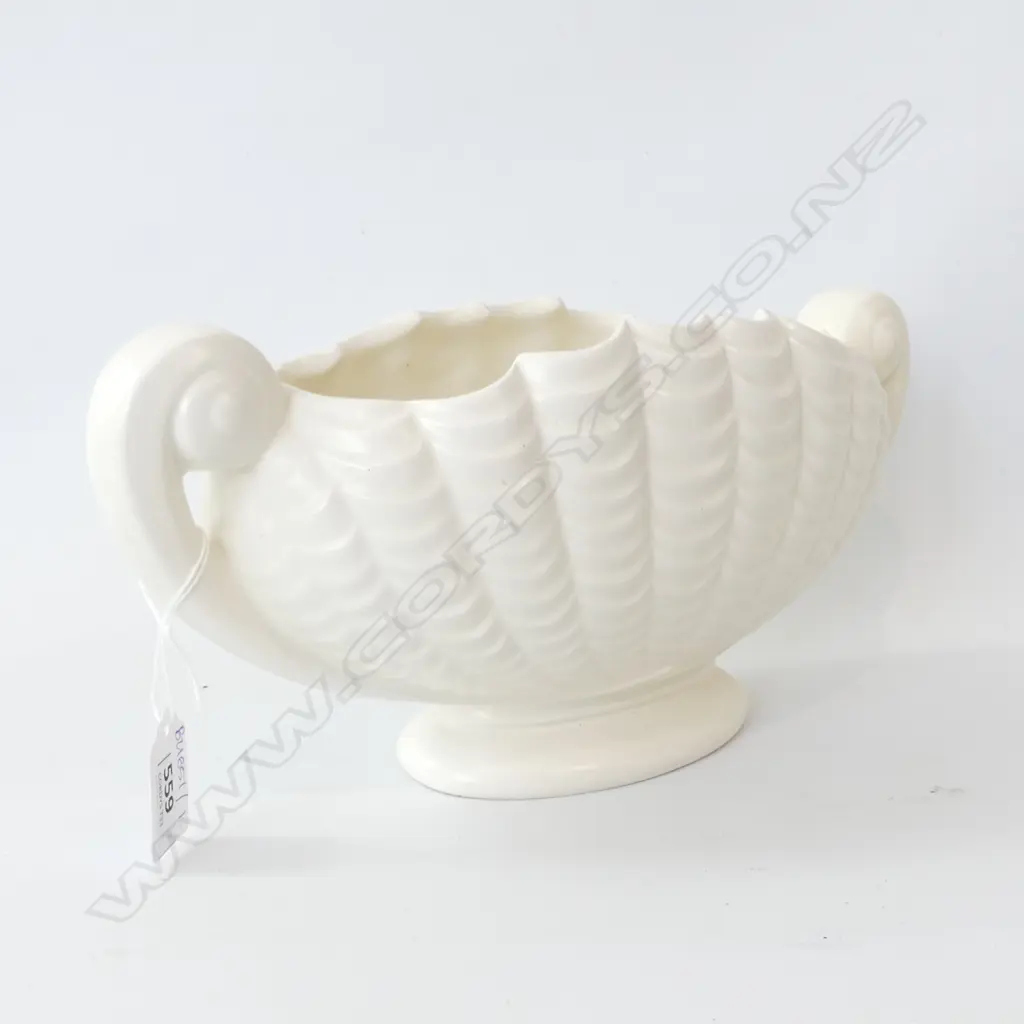 BRETBY WHITE CERAMIC VASE W.310mm AF HAIRLINES Image 1++