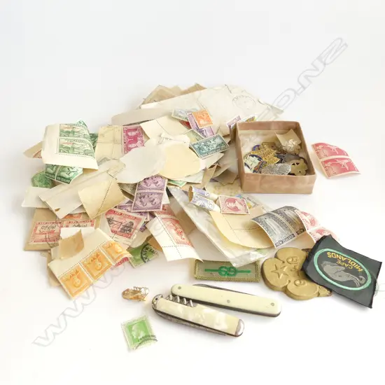 NZ STAMPS + GIRL GUIDE BADGES ETC