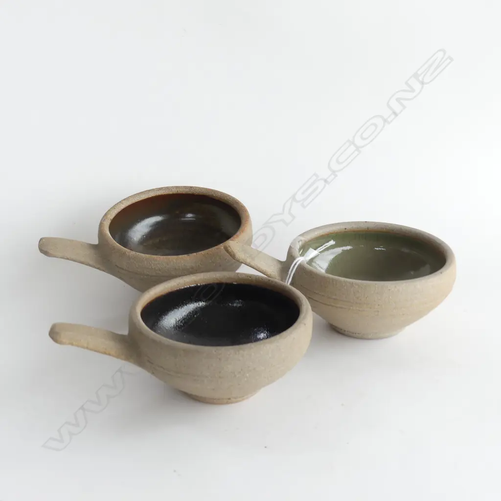 3 ASST BERNARD LEACH POTTERY LADLES L 125MM Image 1++