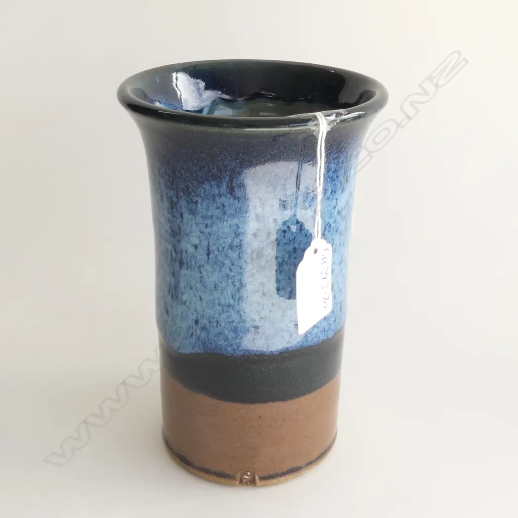 PETER STICHBURY CHUN & TENMOKU CYLINDER VASE H.175mm Image 1++