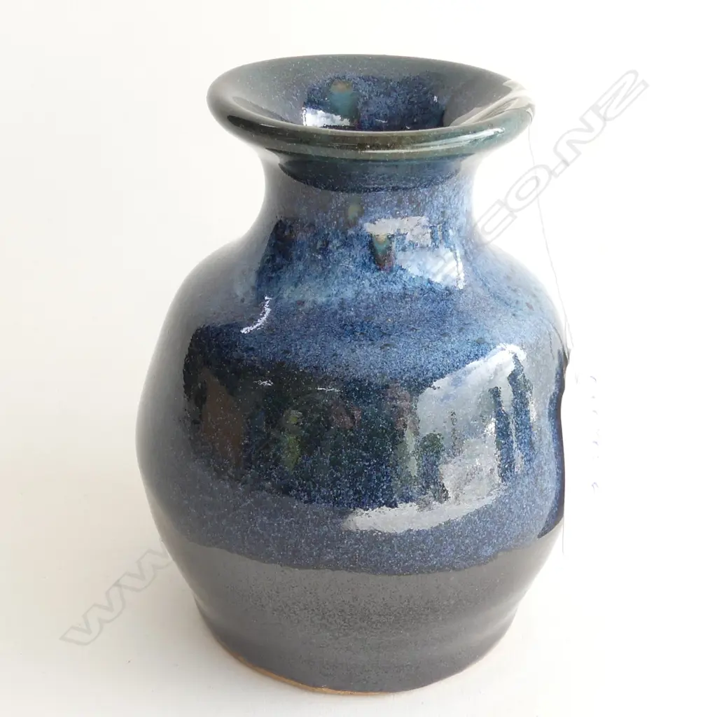 PETER STICHBURY CHUN OVER TENMOKU BALUSTER VASE H.110mm Image 1++