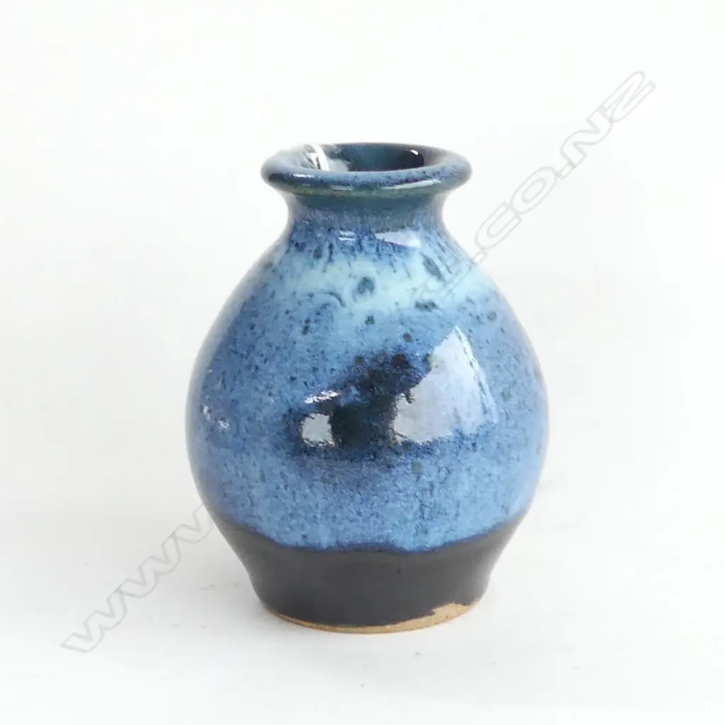 PETER STICHBURY CHUN OVER TENMOKU BALUSTER VASE H.110mm Image 1++