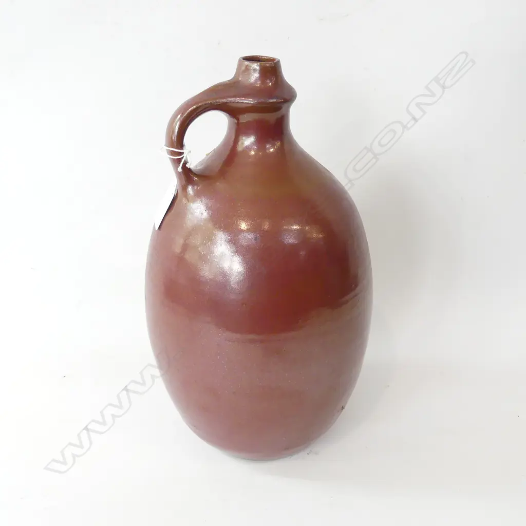 STUDIO POTTERY RED GLAZE FLAGON H.290mm Image 1++