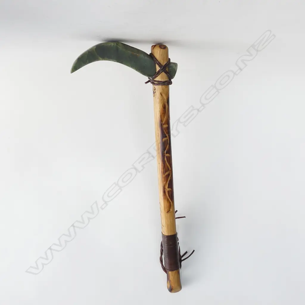 MAORI MODERN TOKI POUTANGATA /WALKING STICK. L. 530mm Image 1++