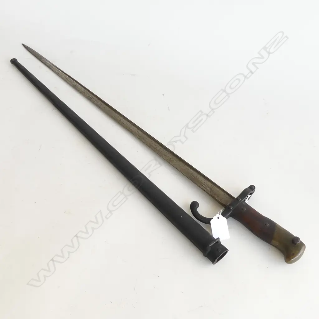 WWI BAYONET IN METAL SCABBARD  MADE POSSIBLY FOR BELGIAN MALE L 660mm Image 1++