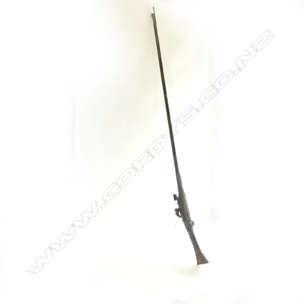 OLD MIDDLE EASTERN REPRODUCTION FLINTLOCK RIFLE, L. 1560mm Image 1++