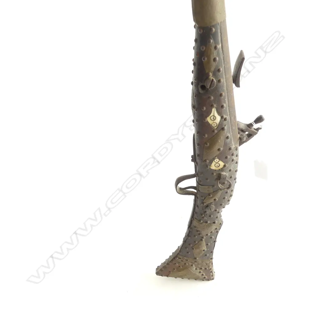 OLD MIDDLE EASTERN REPRODUCTION FLINTLOCK RIFLE, L. 1560mm Image 1++