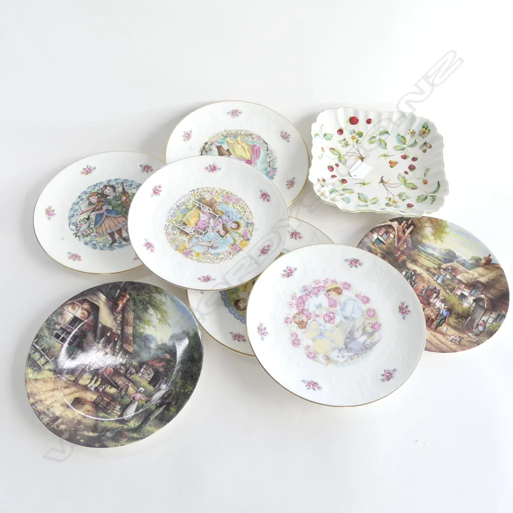 5 ROYAL DOULTON 'MY VALENTINE' PLATES, 2 WEDGWOOD  LTD ED PLATES (DIA  200MM)+ OLD FOLEY DISH Image 1++