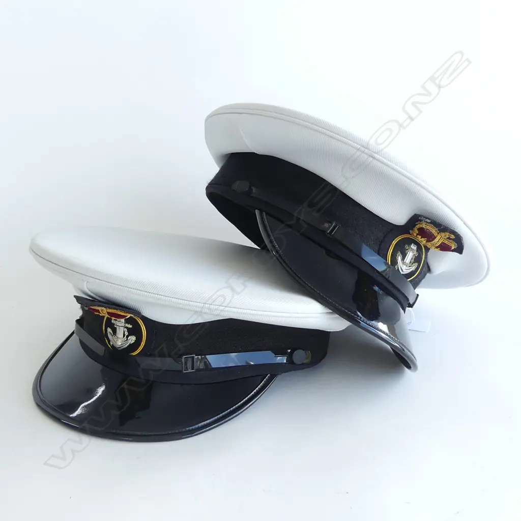 2 WHITE NZ NAVY PETTY OFFICER HATS Image 1++