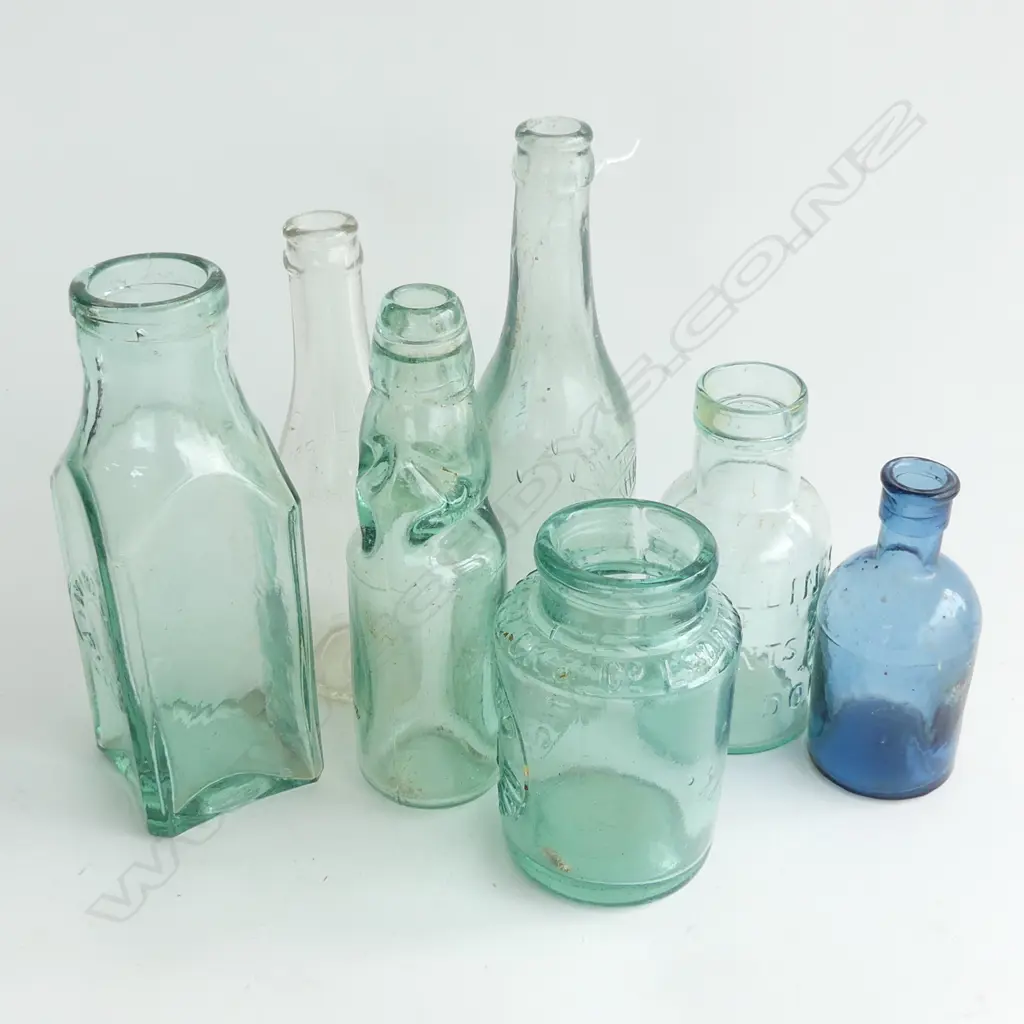 7 OLD GLASS BOTTLES H.230mm Image 1++