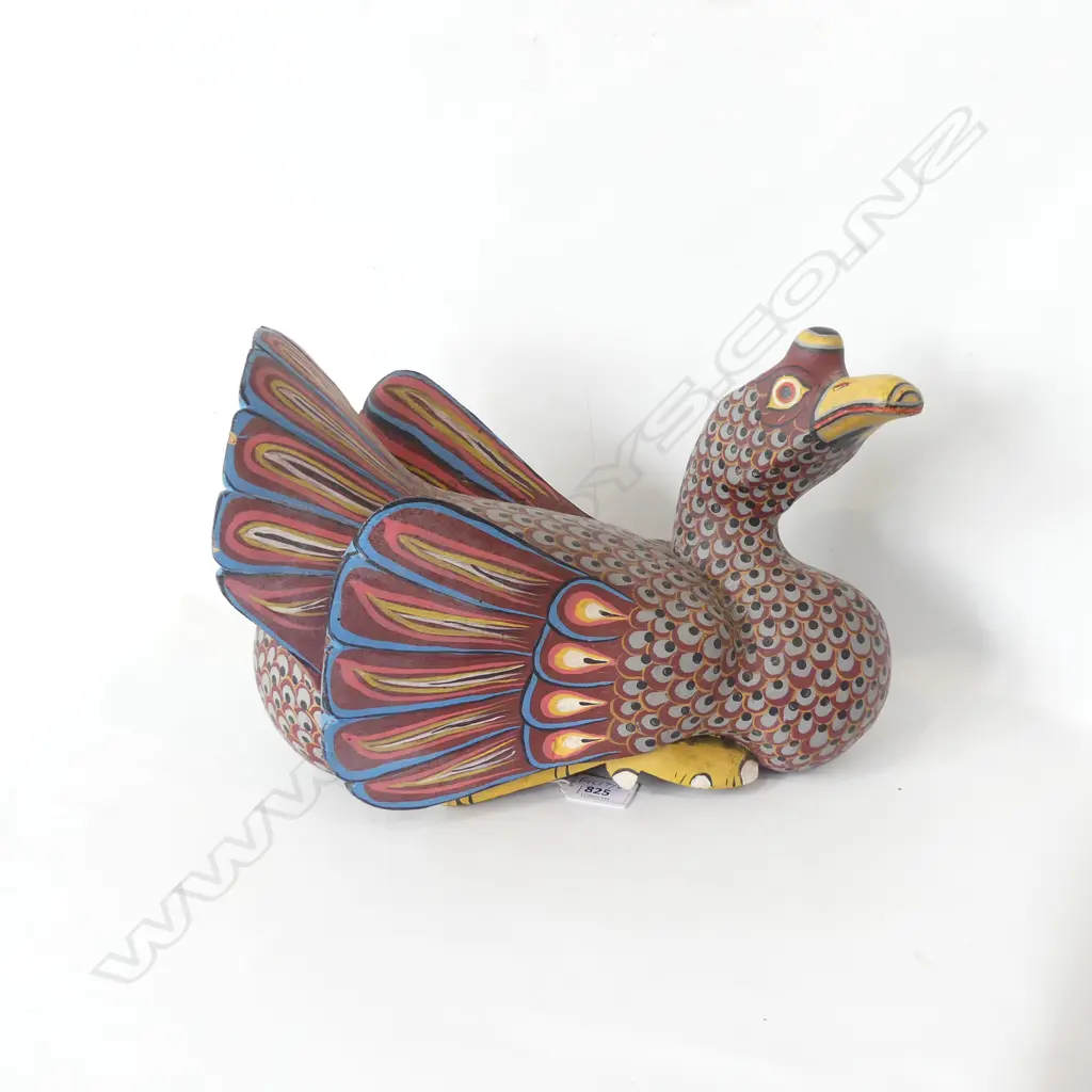 A WOODEN PAINTED DUCK L 330 MM Image 1++