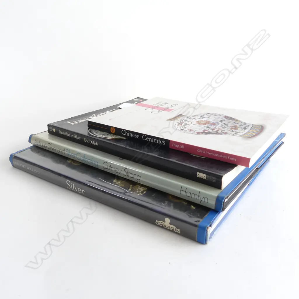 4 ANTIQUE REFERENCE BOOKS: 3 ON SILVER 1 X CHINESE Image 1++