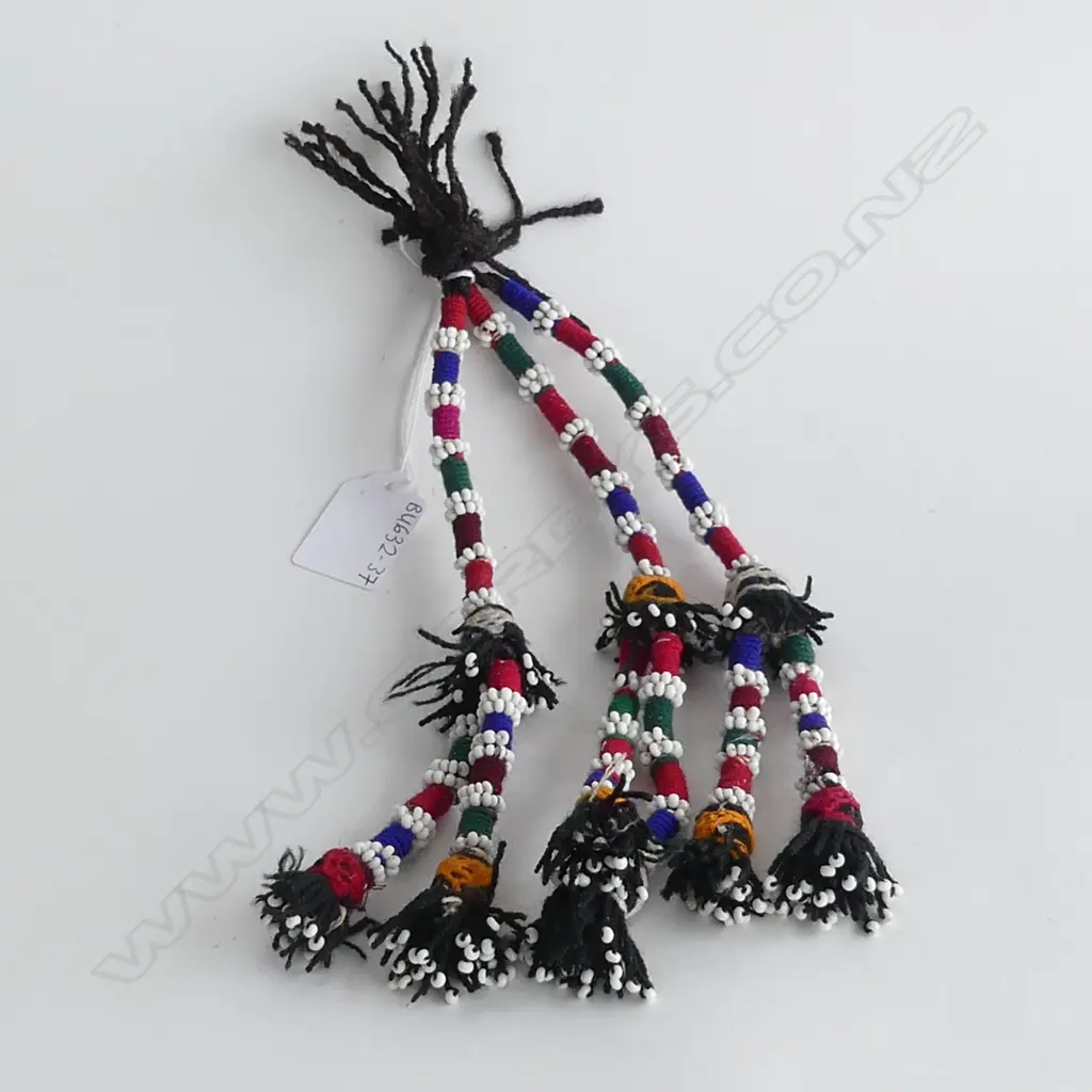 AFGHAN WOMENS BEADED & WOVEN HEAD PIECE Image 1++