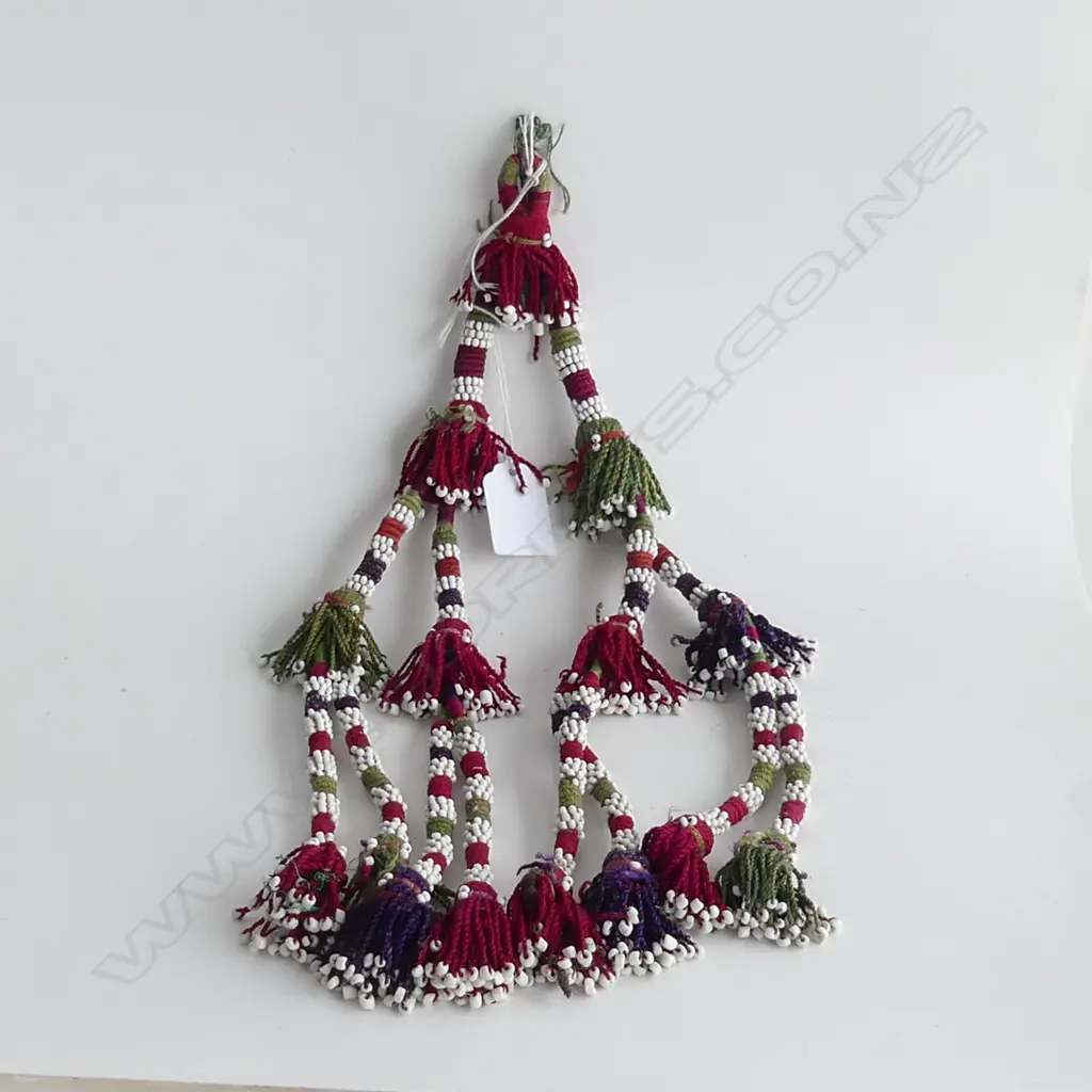 AFGHAN WOMENS BEADED & WOVEN HEAD PIECE Image 1++