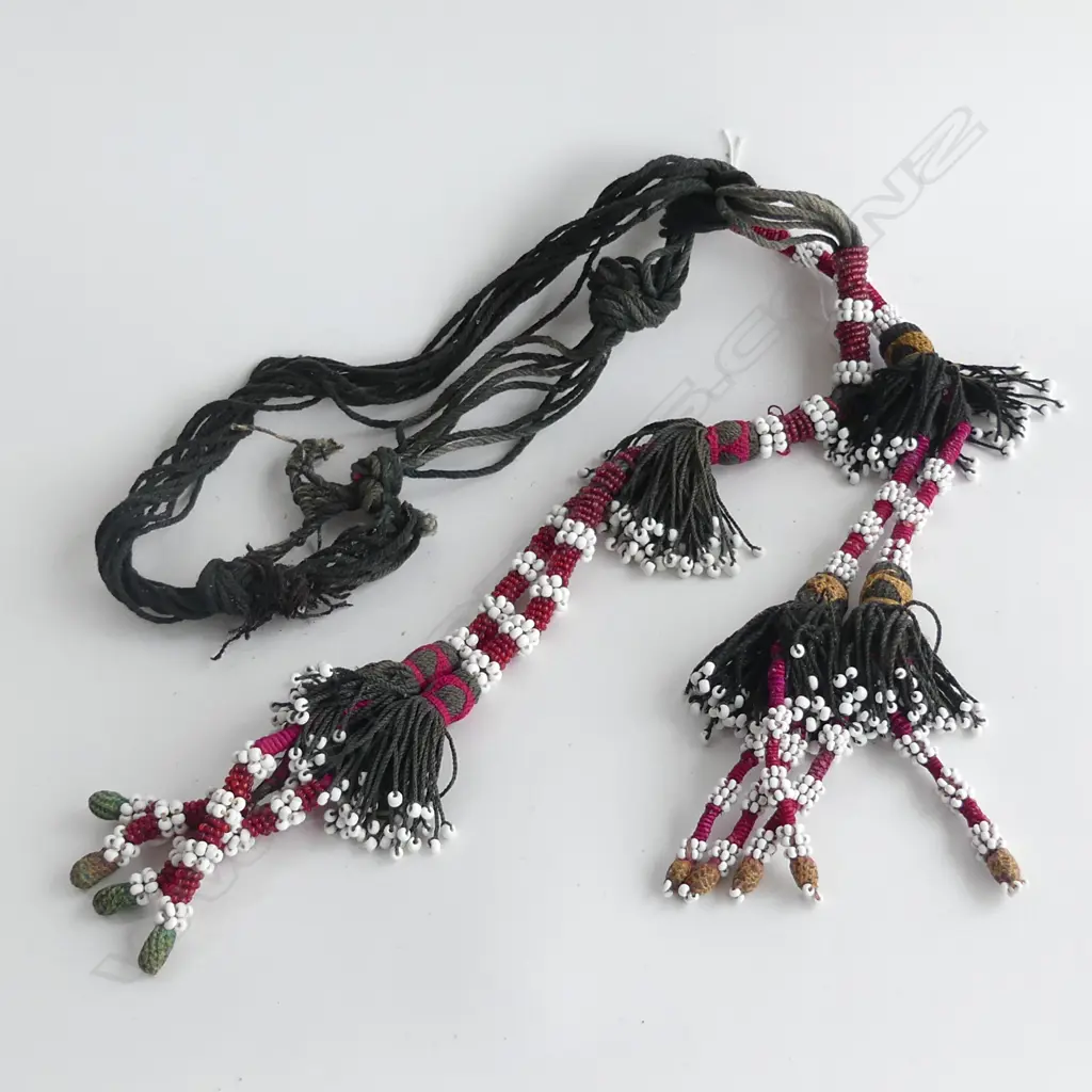 AFGHAN WOMENS BEADED & WOVEN HEAD PIECE Image 1++