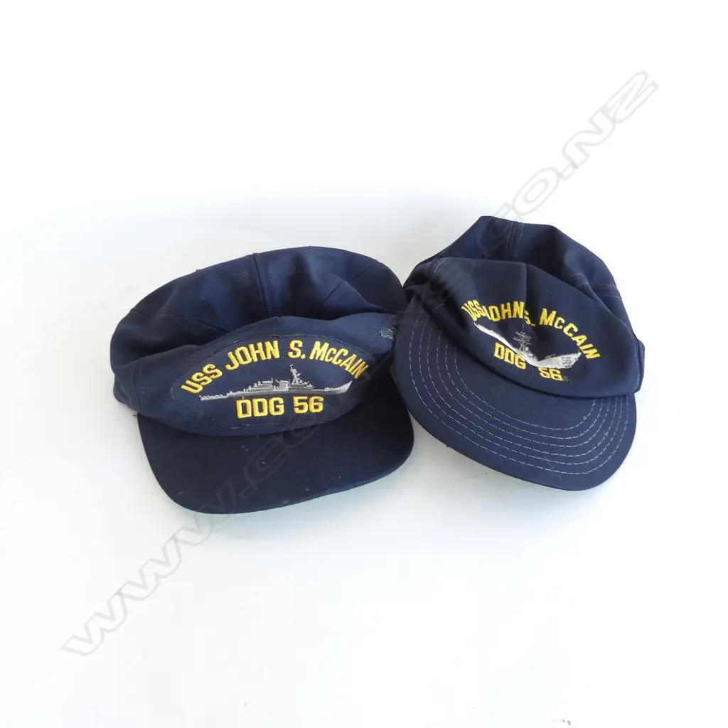 2 USS JOHN S. McCAIN DDG 56 HATS (ONE w. 'PLANKOWNER') Image 1++