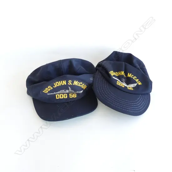 2 USS JOHN S. McCAIN DDG 56 HATS (ONE w. 'PLANKOWNER')