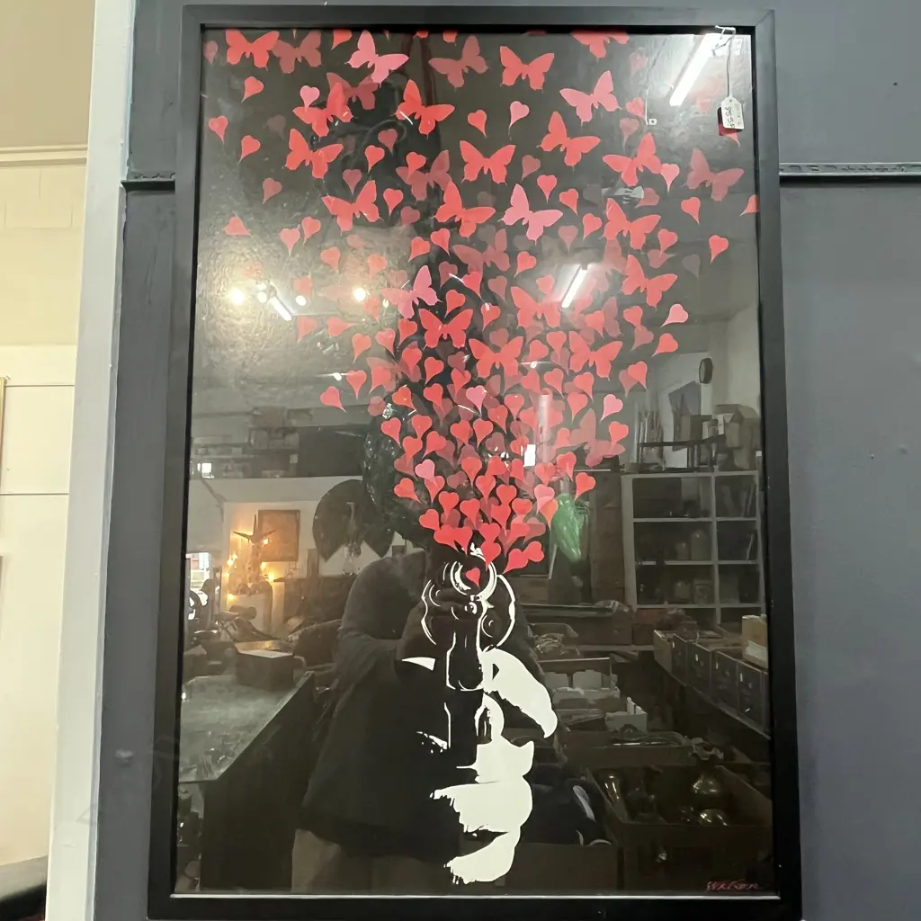 WATSON 'GUN FIRING LOVE' FRAMED PRINT 900x600 Image 1++