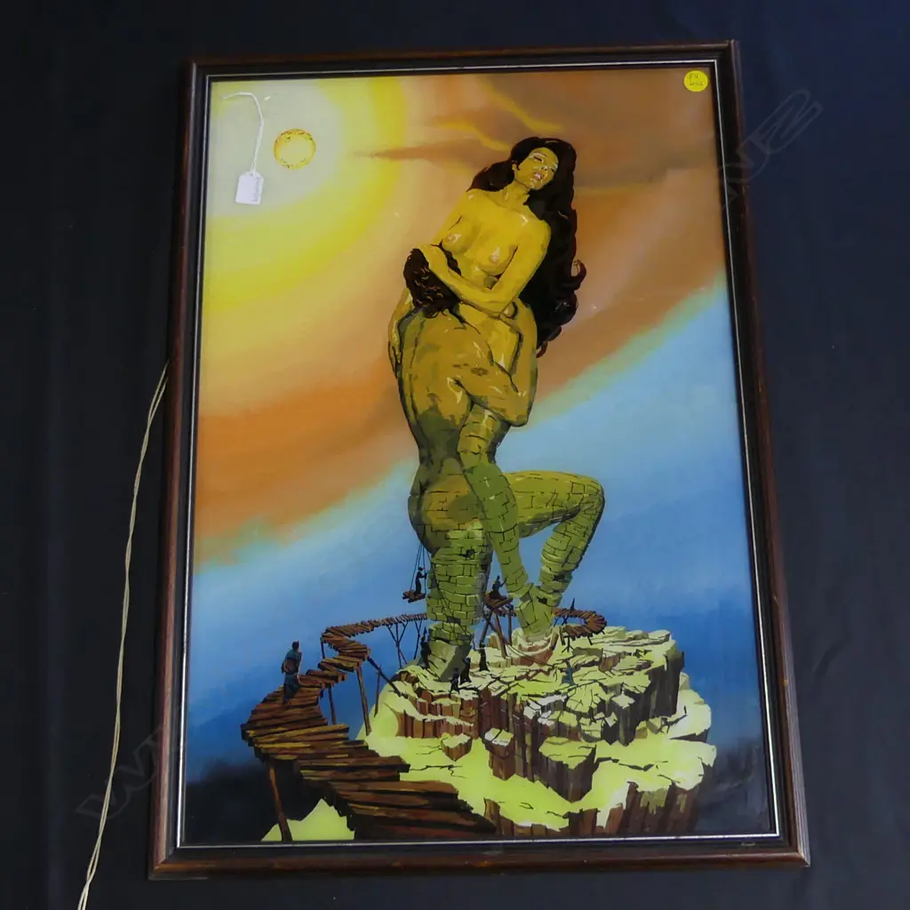 REVERSE GLASS PAINTED ARTWORK; ABSTRACT NUDE FIGURES 745x505 Image 1++