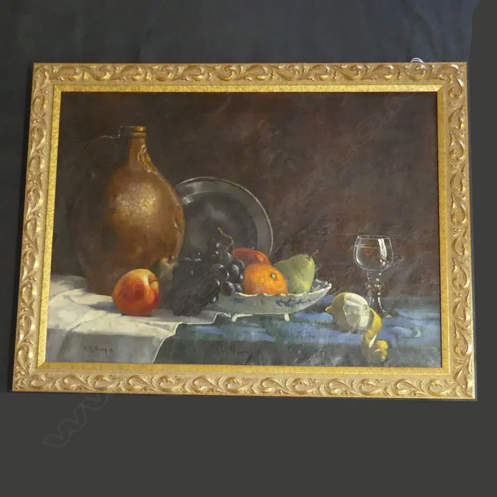 RUDOLF POSTHUMA (DUTCH 1886-1962) STILL LIFE, OIL ON CANVAS, SIGNED. 500 x 700mm Image 1++