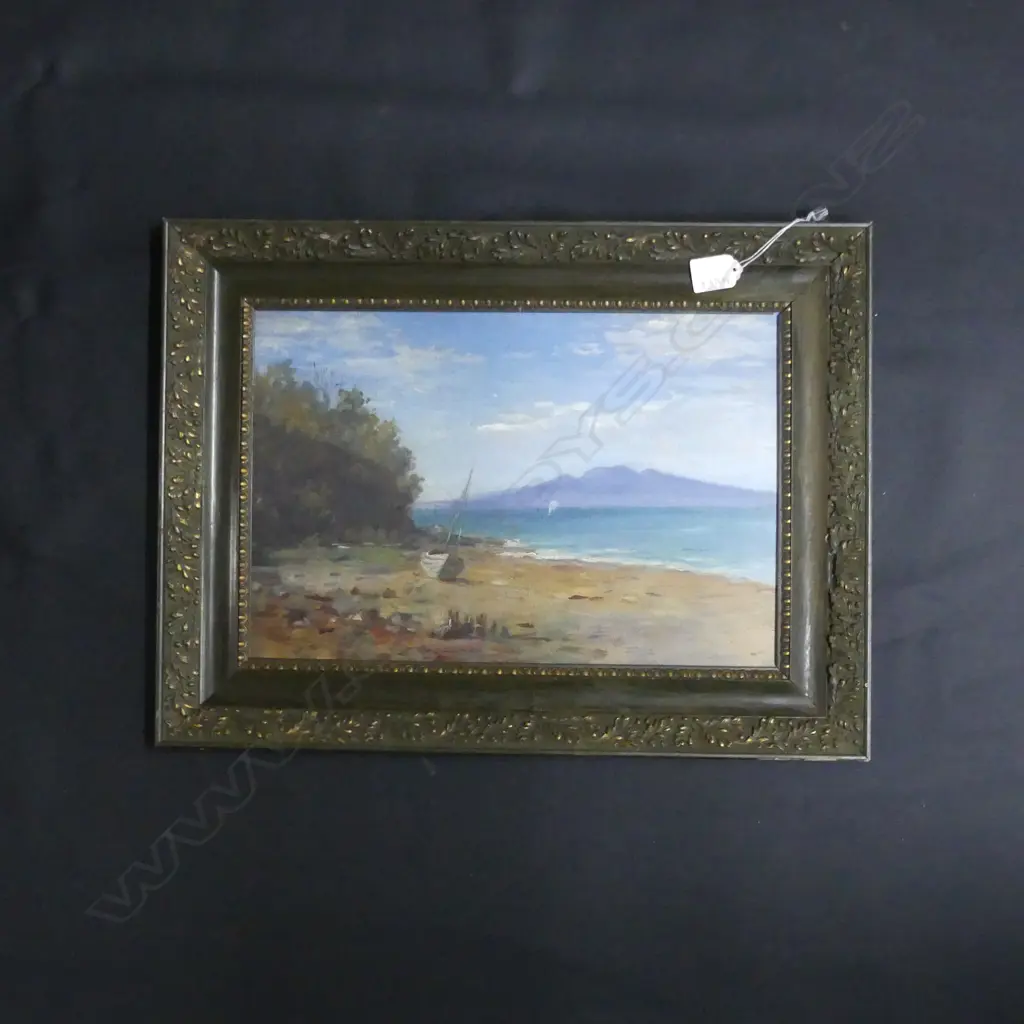 ARTIST UNKNOWN, 'RANGITOTO FROM NORTH SHORE'  OIL ON BOARD 265 x 395mm Image 1++