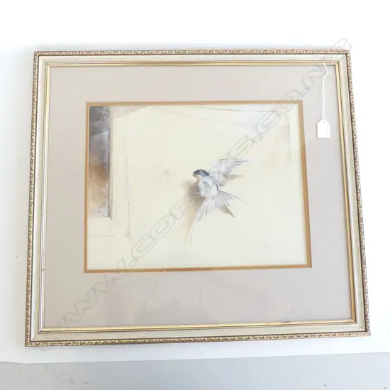 BRENT HARVEY, BIRD, WATERCOLOUR ON BOARD, SIGNED, 400 X 300MM