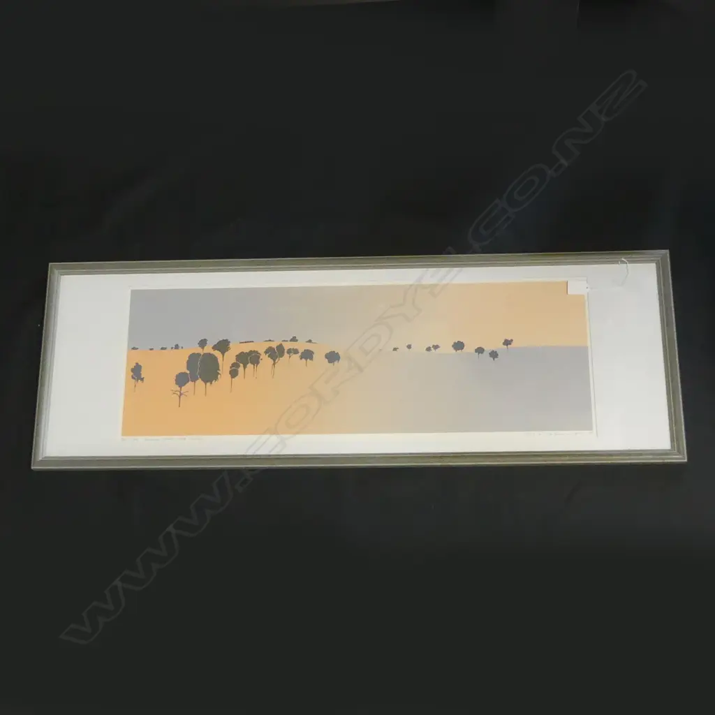 MALCOLM WARR 'DESERT OAKS, RED CENTRE' SCREEN PRINT 22/130 SIGNED & DATED '83 250x750mm Image 1++