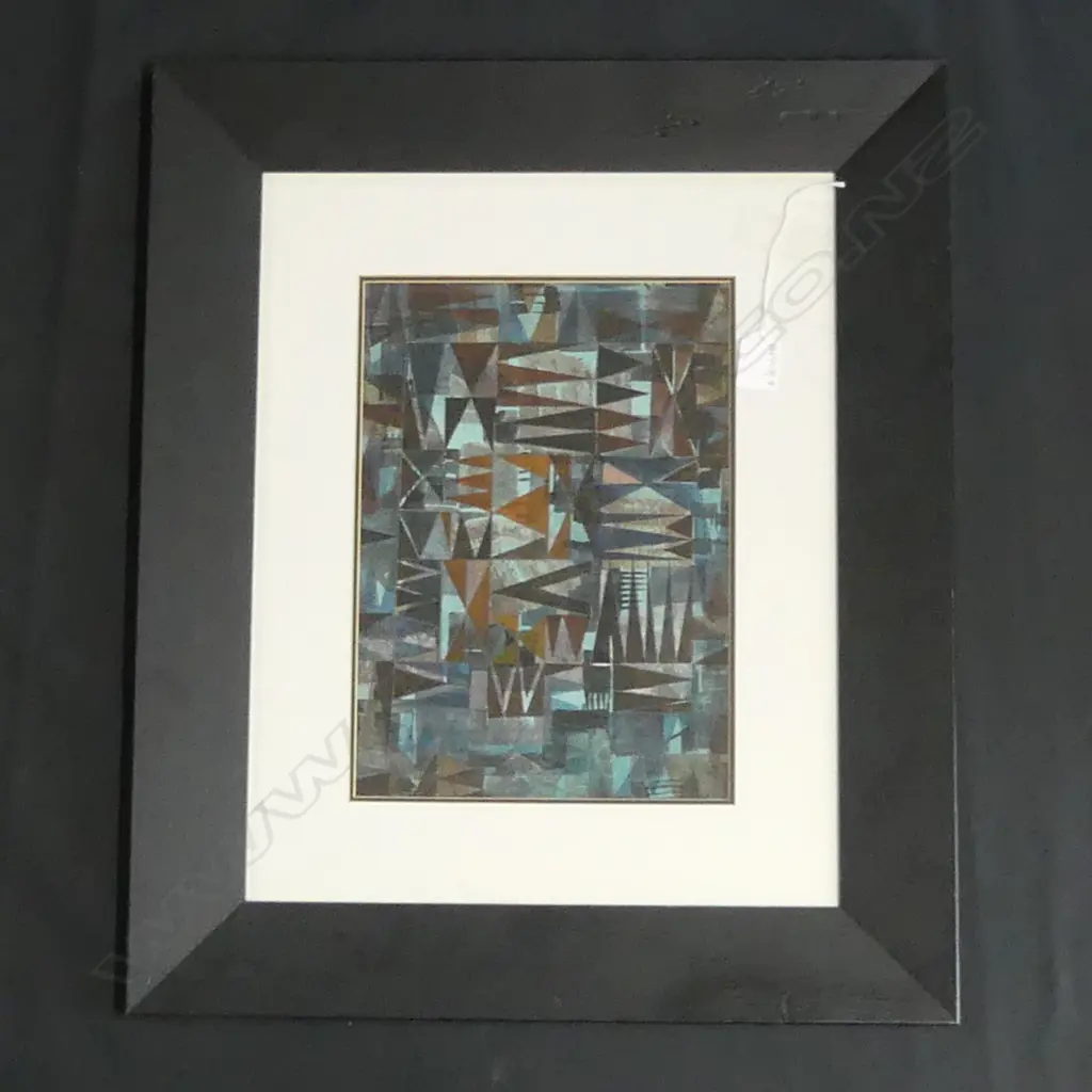 GEOFF FAIRBURN 'ORANGE + GREEN' ABSTRACT W/C 310x220mm Image 1++