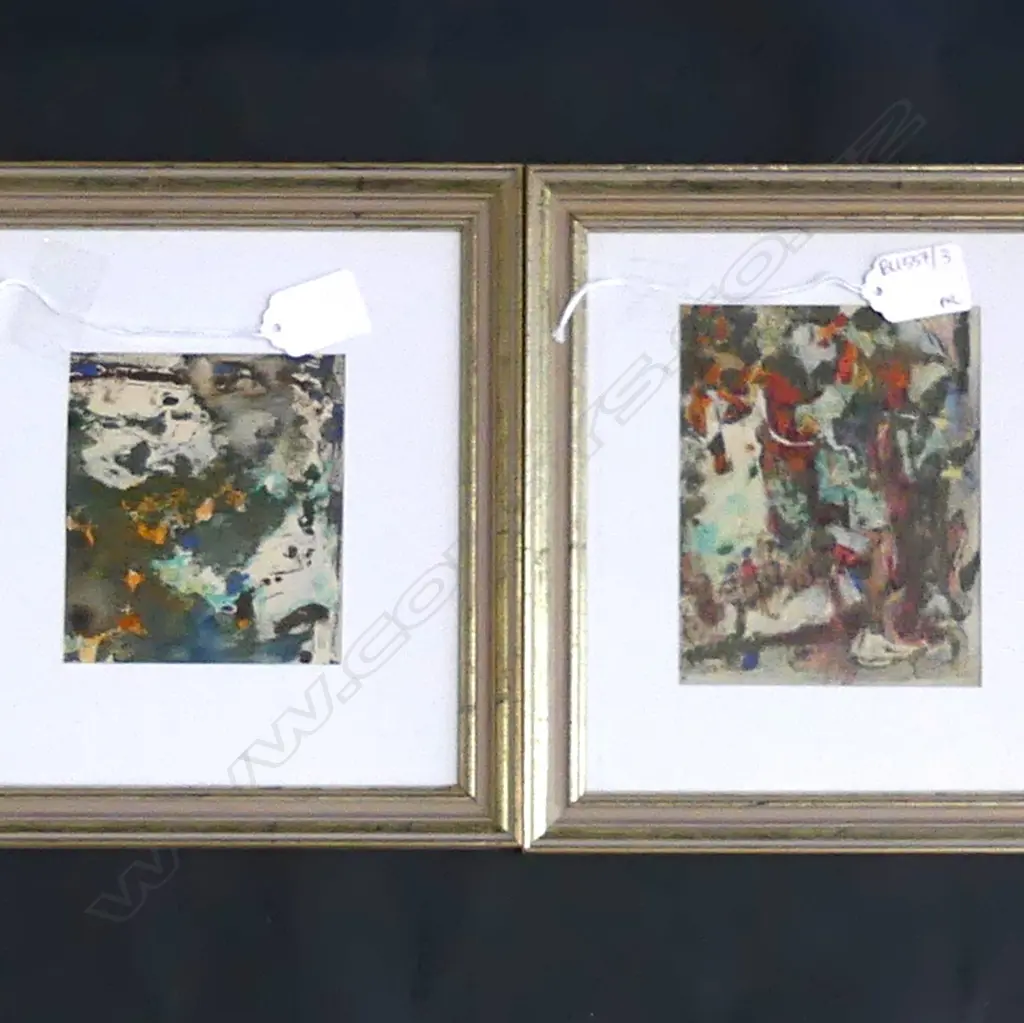 PR JOHN WEEKS ABSTRACT GUACHE 130x110mm Image 1++