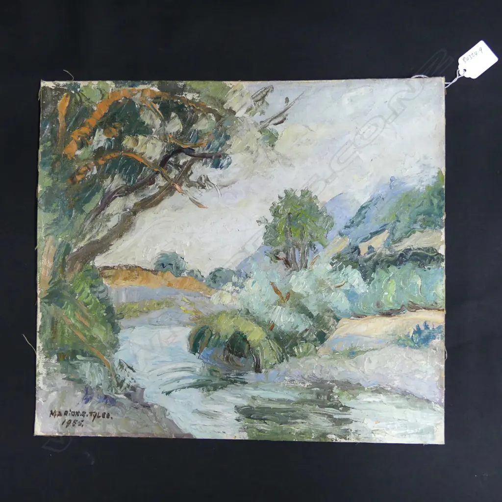 MARION E TYLEE (1900-1981), LANDSCAPE, 1955, UNFRAMED. 335 x 380mm Image 1++
