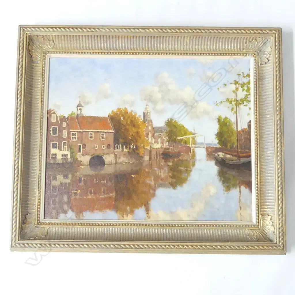 LEO VAN DEN ENDE (1939 - ) 'DELFSHAVEN, THE NETHERLANDS' OIL ON CANVAS 390x490mm Image 1++