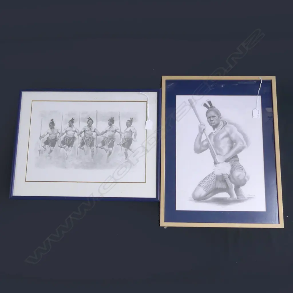 2 D. P. FERRIS MAORI WARRIOR PRINTS 290x415mm Image 1++