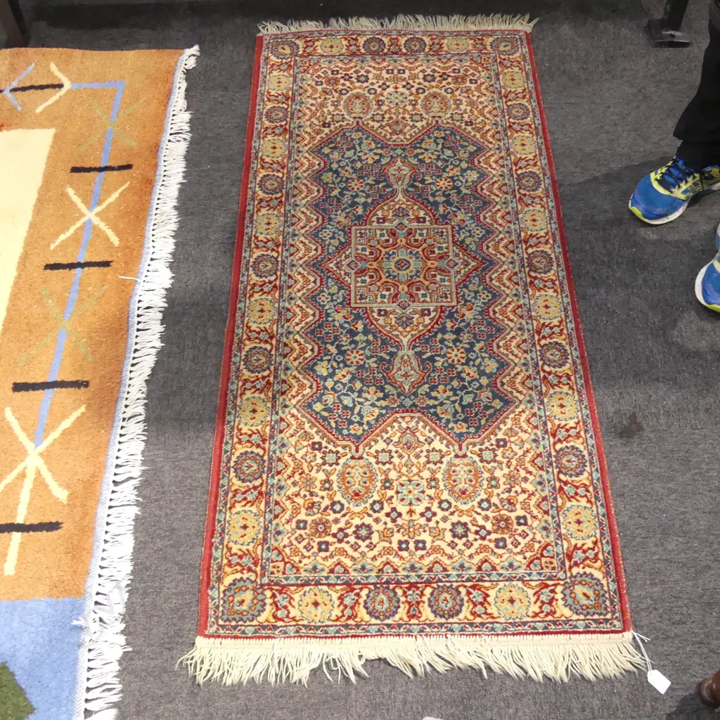 RED MACHINE WOVEN LONG RUG 740 X 1700MM Image 1++
