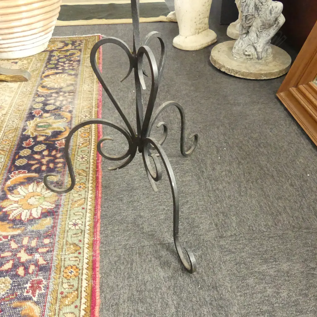 FRENCH VINTAGE WROUGH IRON TALL LAMP BASE H. 1420MM Image 1++