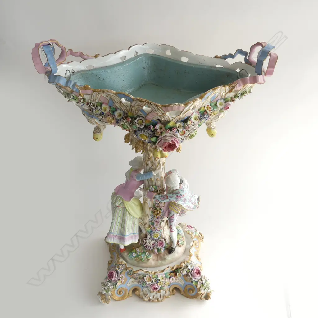 19THC GERMAN PORCELAIN TABLE CENTREPIECE, CROSSED SWORD MARKS, FOUR SECTIONS. A.F. H.760mm Image 1++